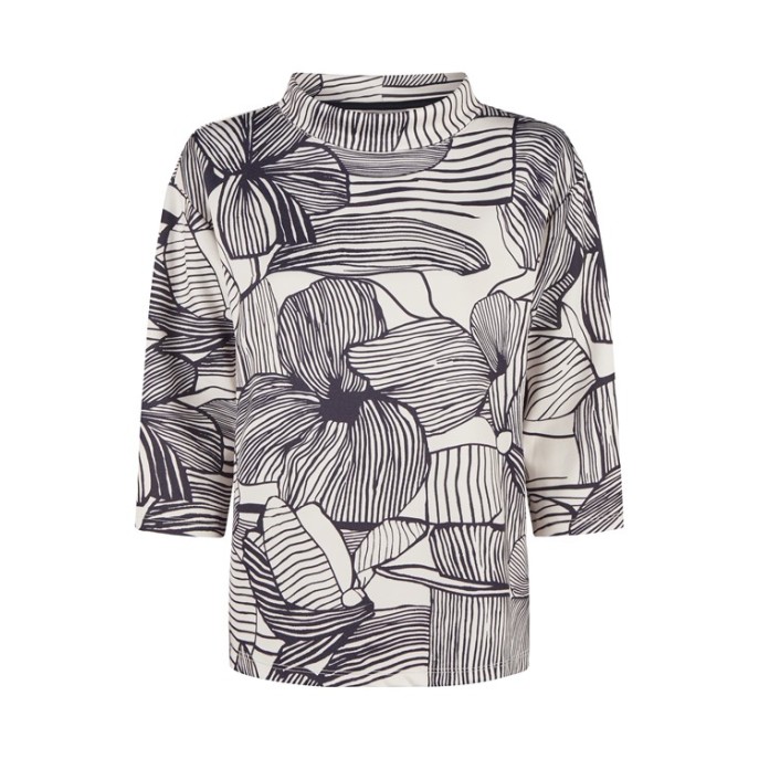 Barbara Lebek sweater Marine ecru print
